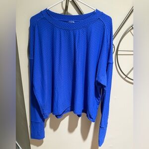 Calia Royal Blue Textured Long Sleeve Athleisure Athletic Top Size XXL